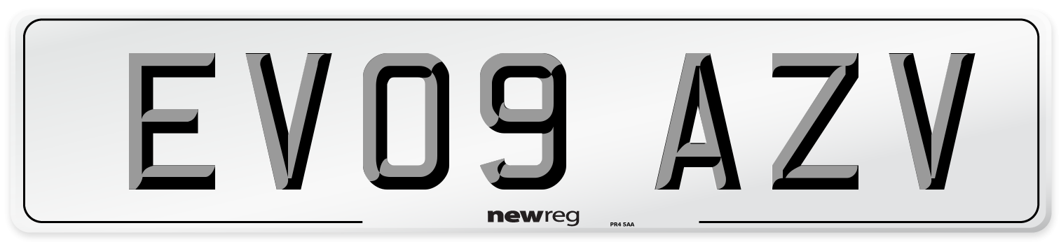 EV09 AZV Number Plate from New Reg